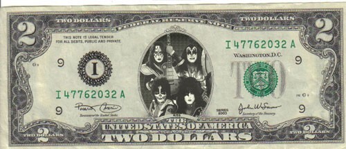 Kiss  $2 Dollar Bill Mint! Rare! $1…
