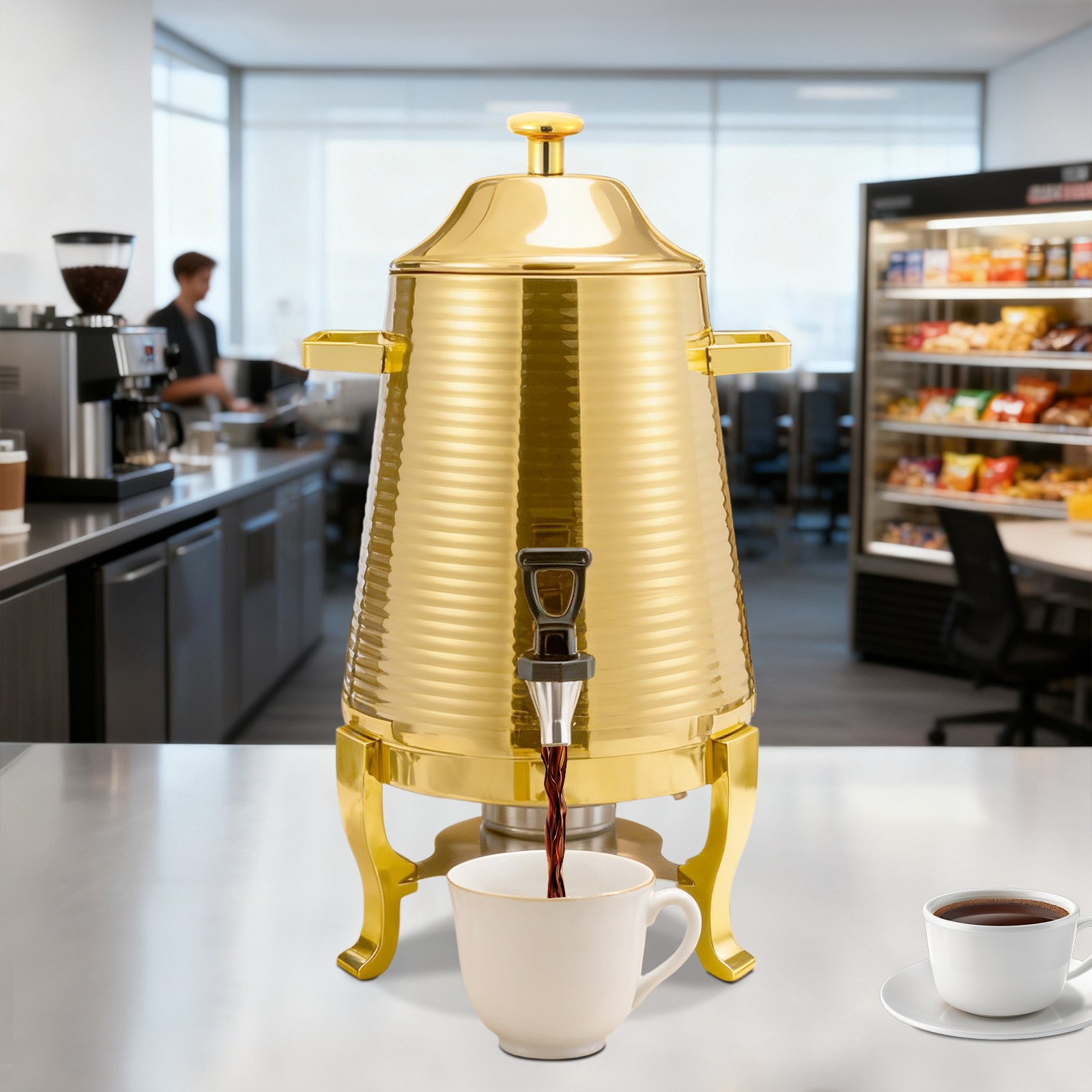 13L Beverage Dispenser Hot Drink Dispensing Container with Stand Stainless Steel