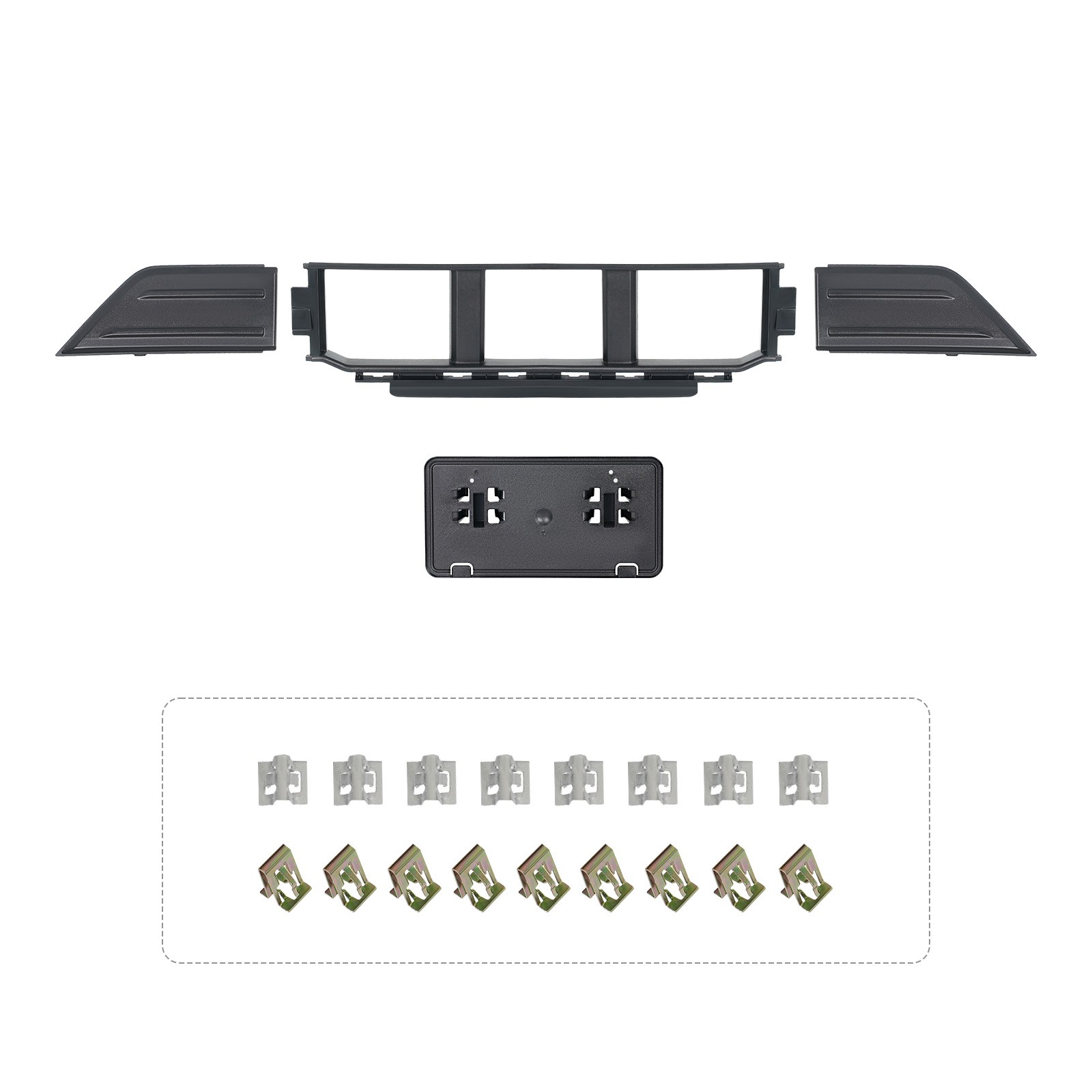 Front Bumper Assembly Kit w/Fog Light For 2021-2023 Ford F-150 w/Bracket 13pcs