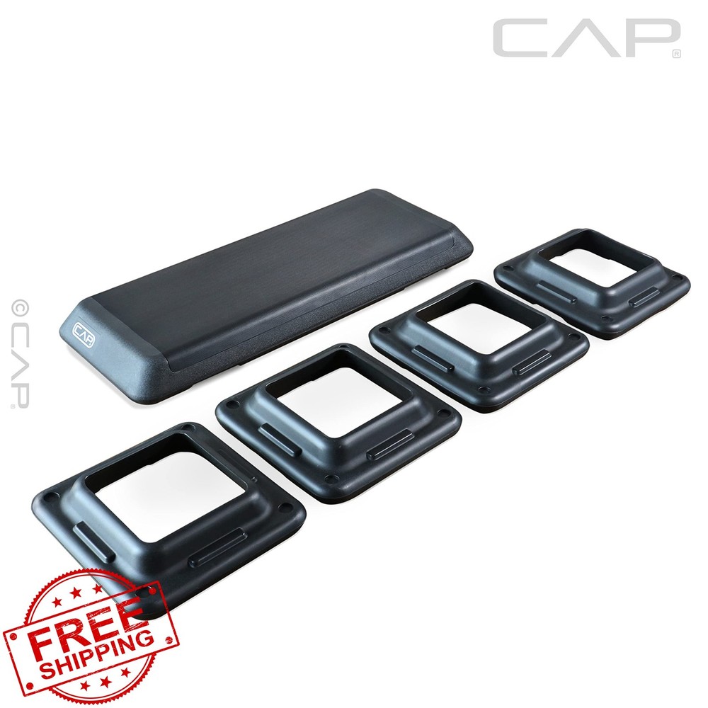 Cap Barbell Adjustable Aerobic Step Platform Exercise Gray