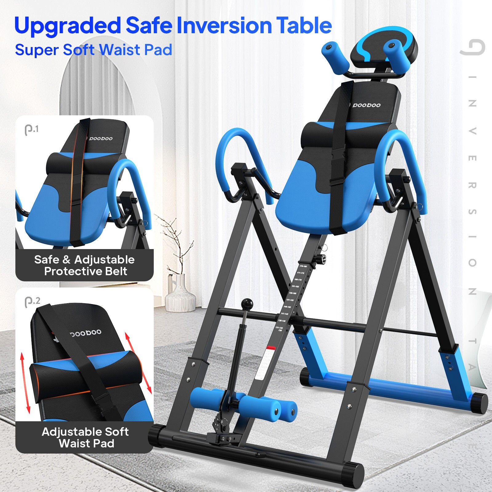 Inversion Table Back Therapy Reflexology Heavy Duty Foldable Stretcher Machine