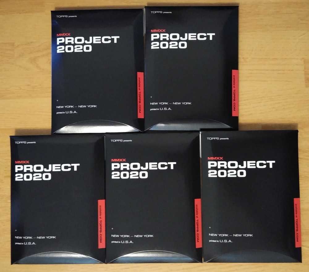 (5) Topps Project 2020 Empty Box Boxes w/Bubble Wrap Only lot