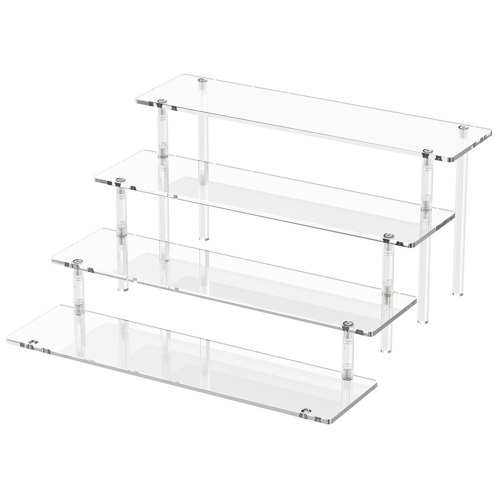 4-Tier Clear Acrylic Display Riser Perfume Organizer Stand Cupcake Holder
