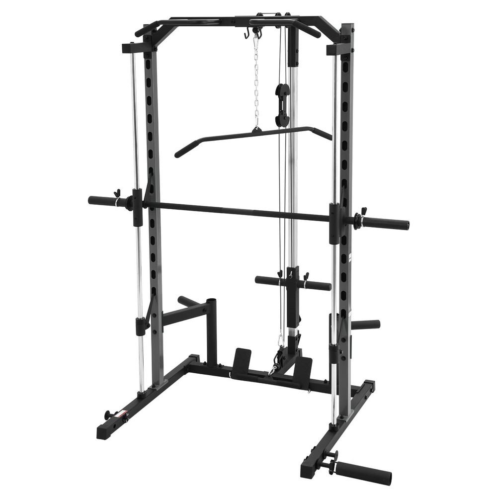 Smith Machine Multi-Function Power Cage Rack with LAT-Pull Down System Home Gym