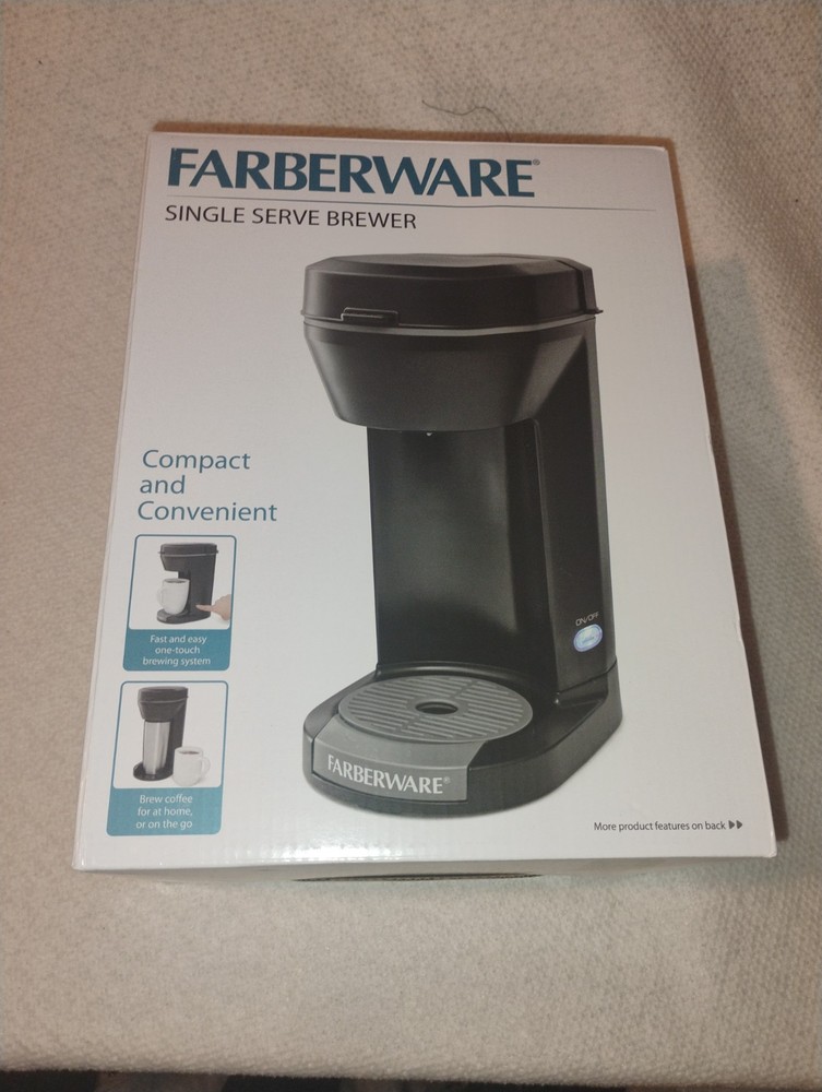 NIB Farberware Single Serve Maker Brewer Compact & Convenient One Touch Brewing
