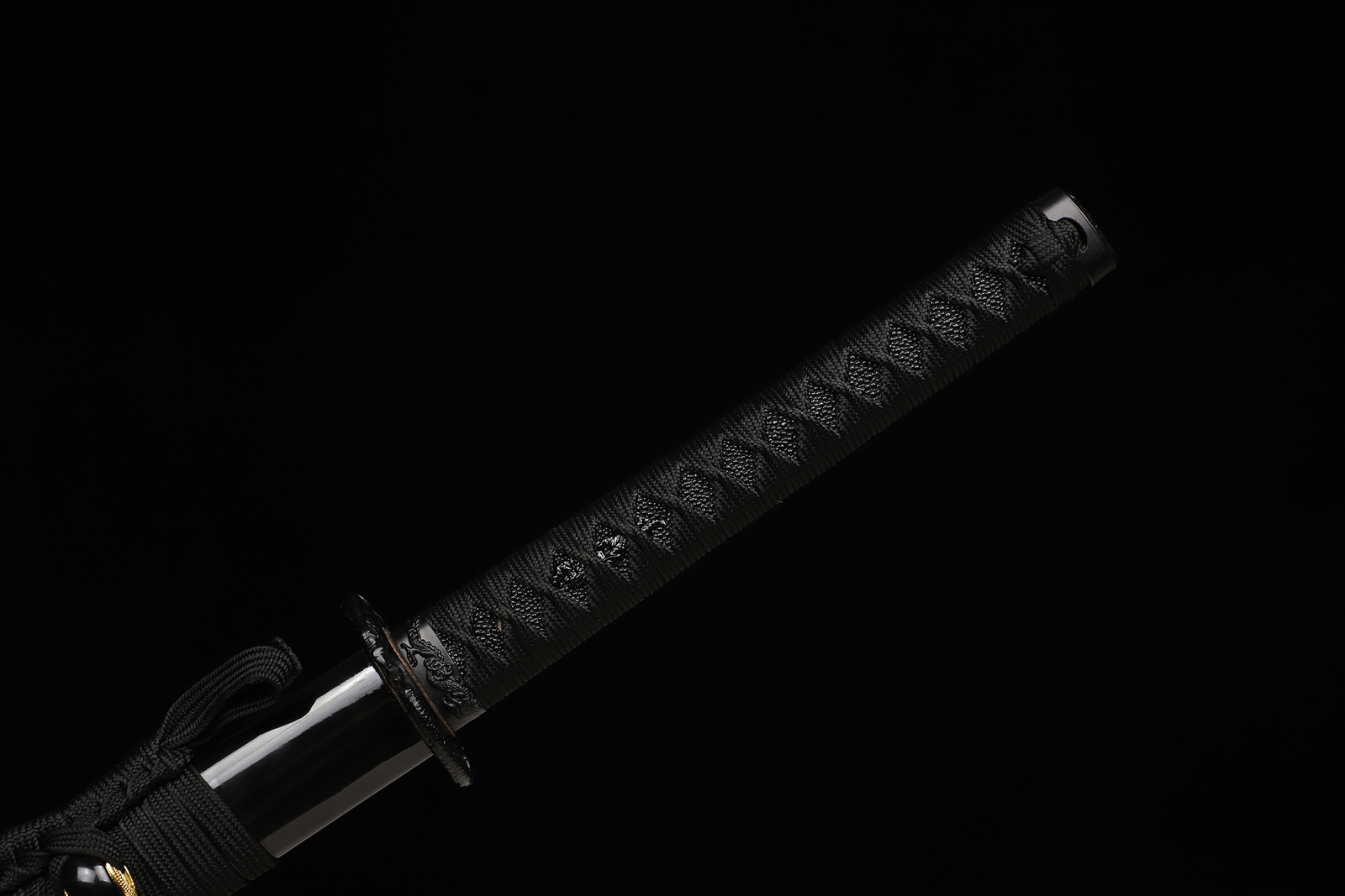 Japanese Samurai Katana Sword Full Tang 9260 Spring Steel Sharp All Black