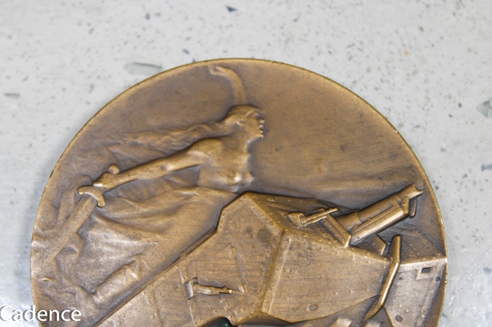 WW1 French France Tank Assault! Table Medal Bronze Pierre Morlon 1918 A320