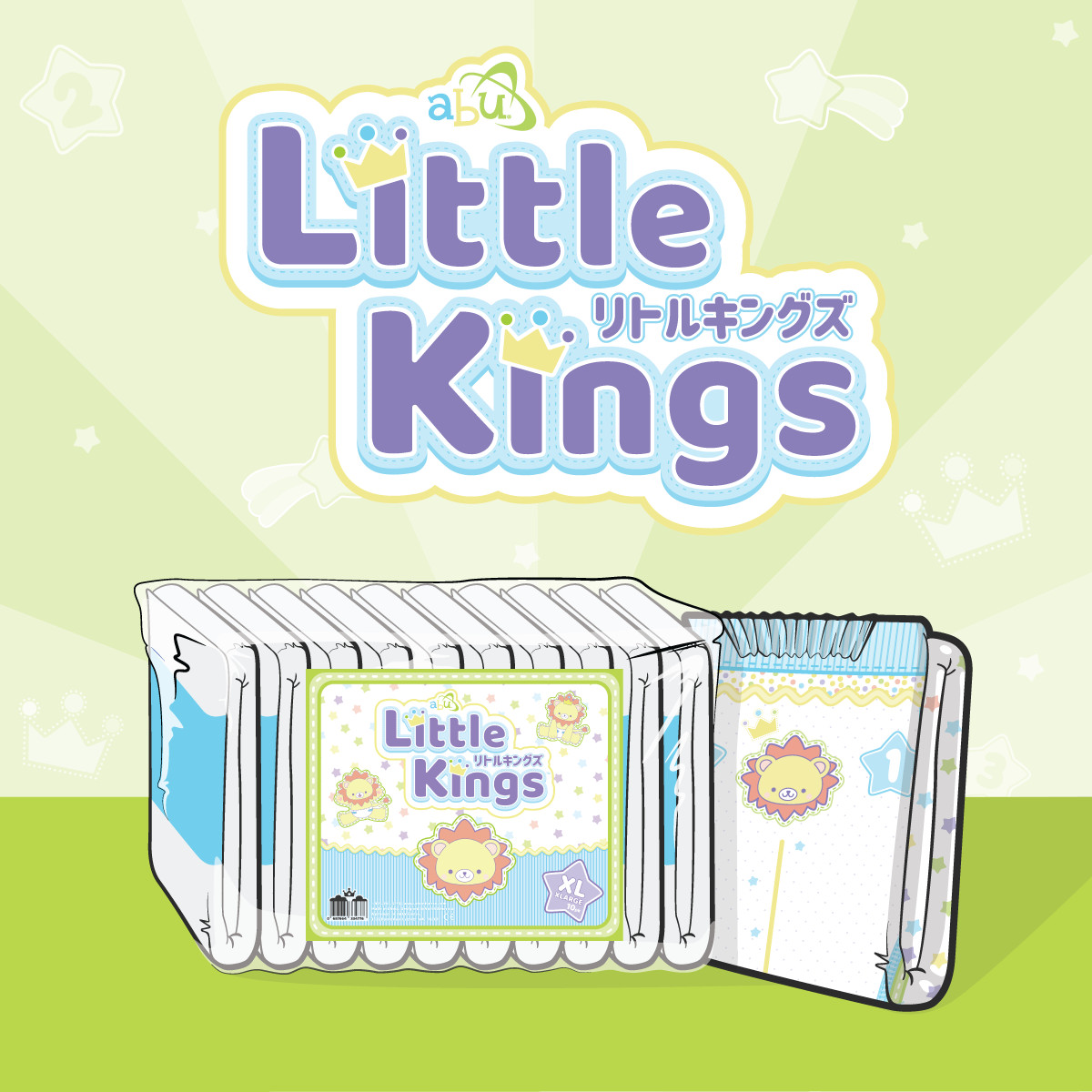 ABUniverse ABU Little Kings Diapers Pack of 10/Case of 40 ABDL disposable