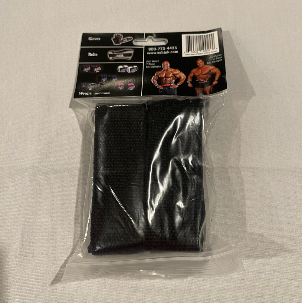 Schiek Sport 1000BPS Basic Padded Lifting Straps Wrist Protector Black Pair