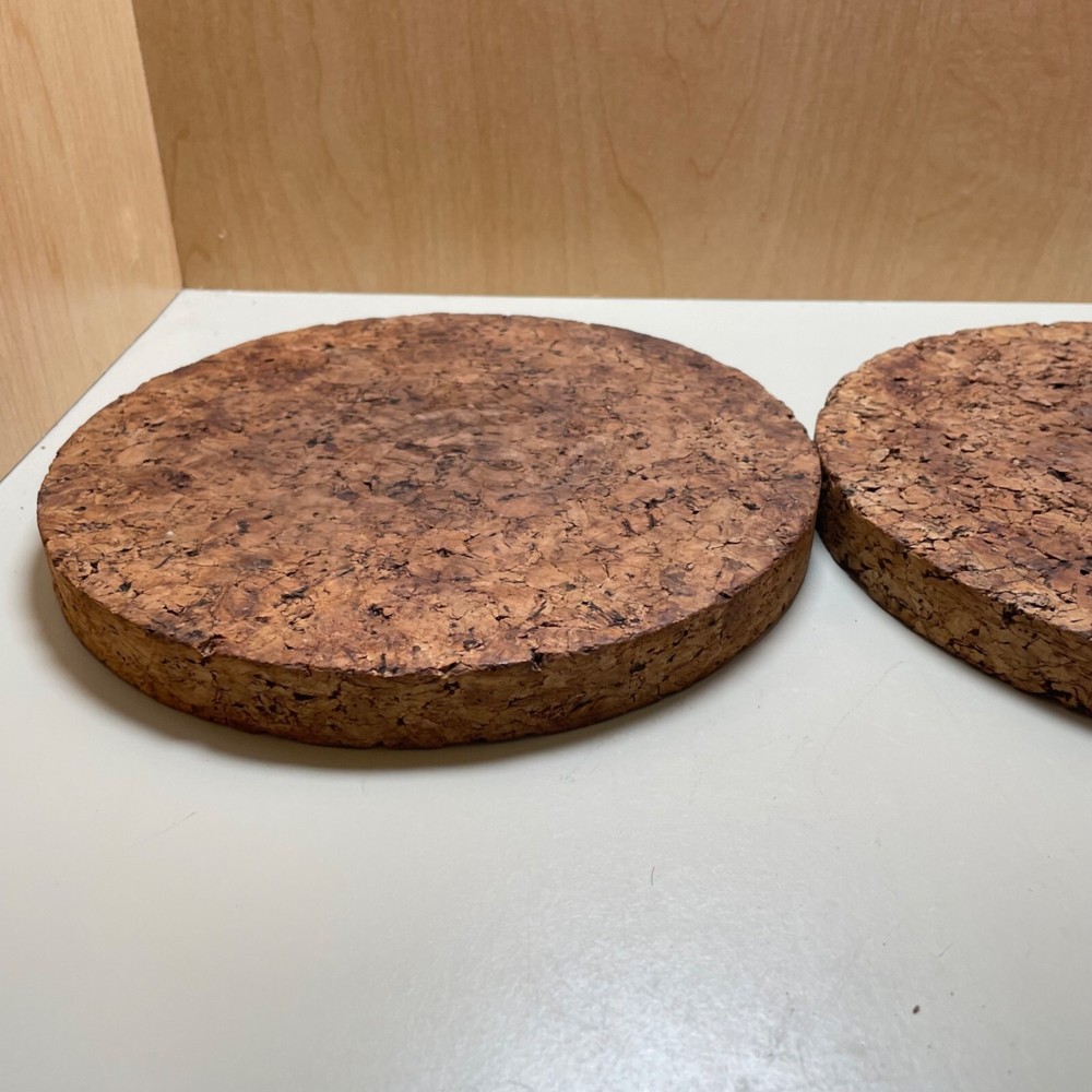 Set of 2 large Thick Cork Trivets 8"
