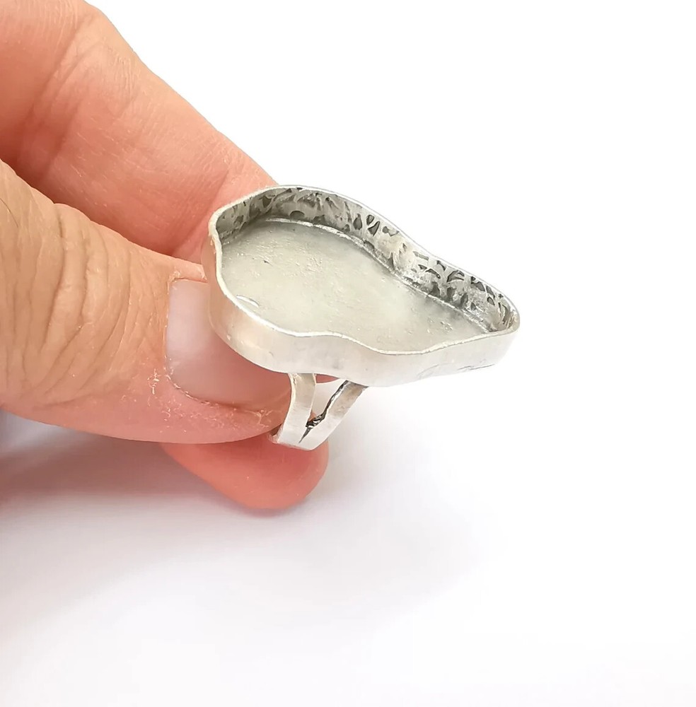 Amorphous Ring Setting Resin Ring Blank Mounting Adjustable Dried Flower Rings