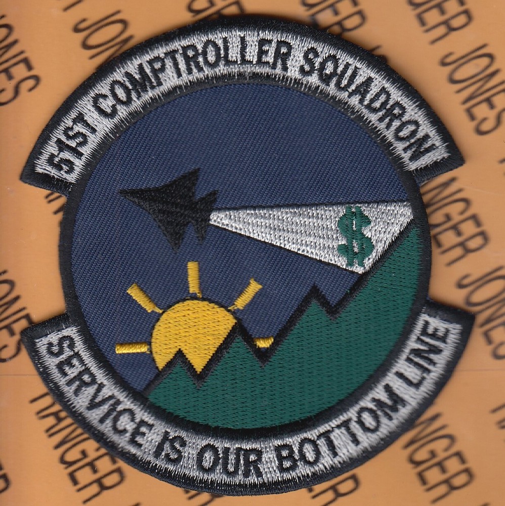 USAF Air Force 51st Comptroller Squadron ~4" patch c/e B