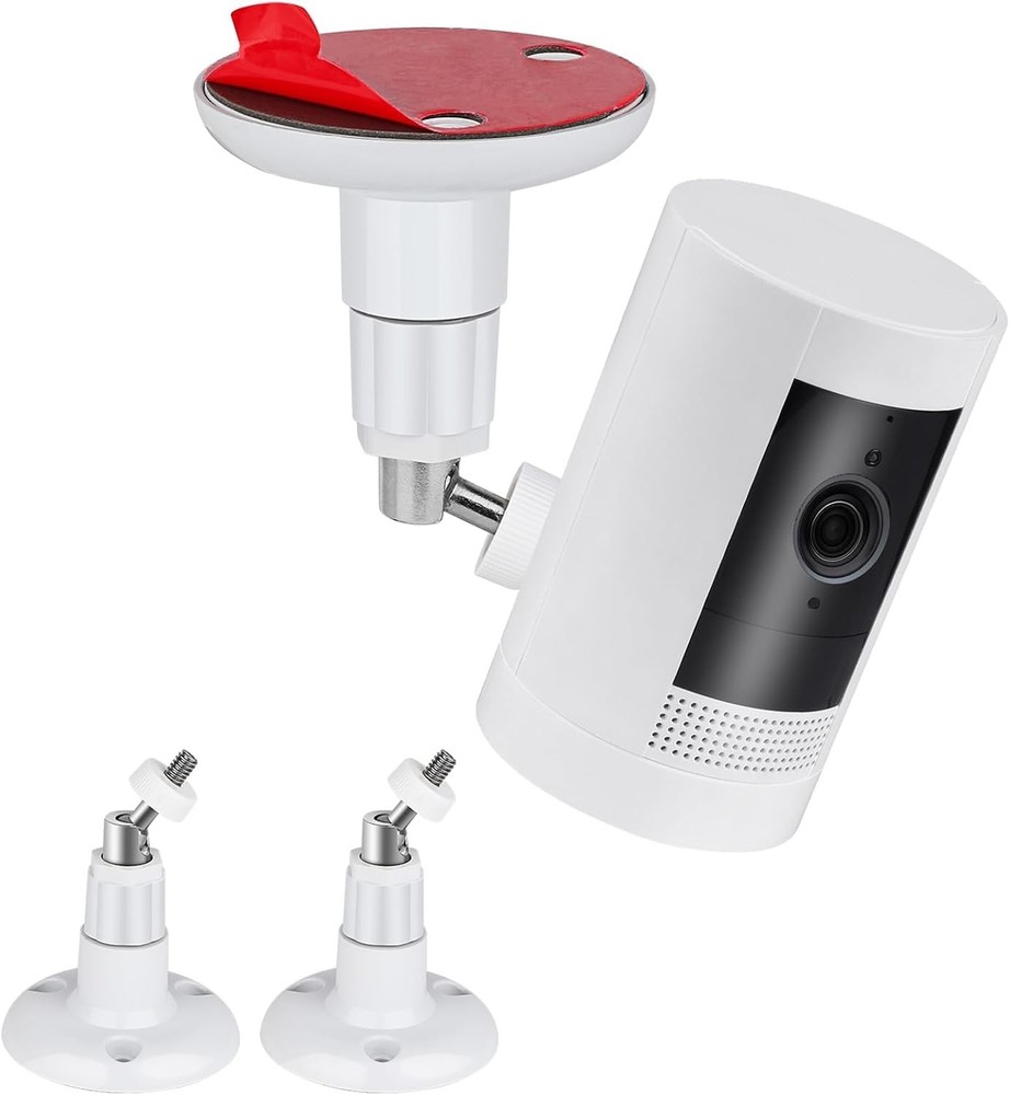 2-Pack Adjustable Wall Mount for Ring Cameras - 360° Screwless Installation