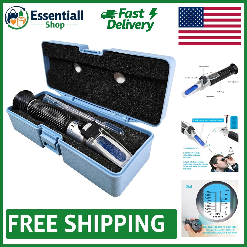 Automatic Temperature Compensating Salinity Refractometer for Marine Fishkeeping