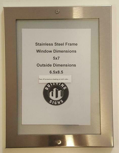 Elevator Certificate Frame 5x7 Stainless Steel -REF24-1027