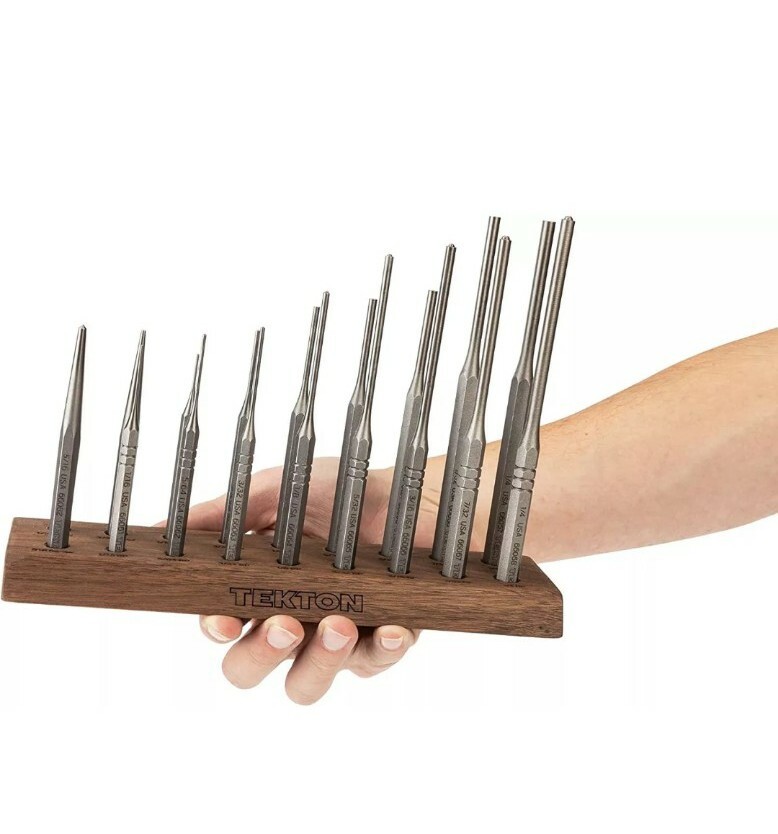 TEKTON Gunsmith Punch Set 18-Piece 66564 Pin Roll Pin Solid Center Precise Tips