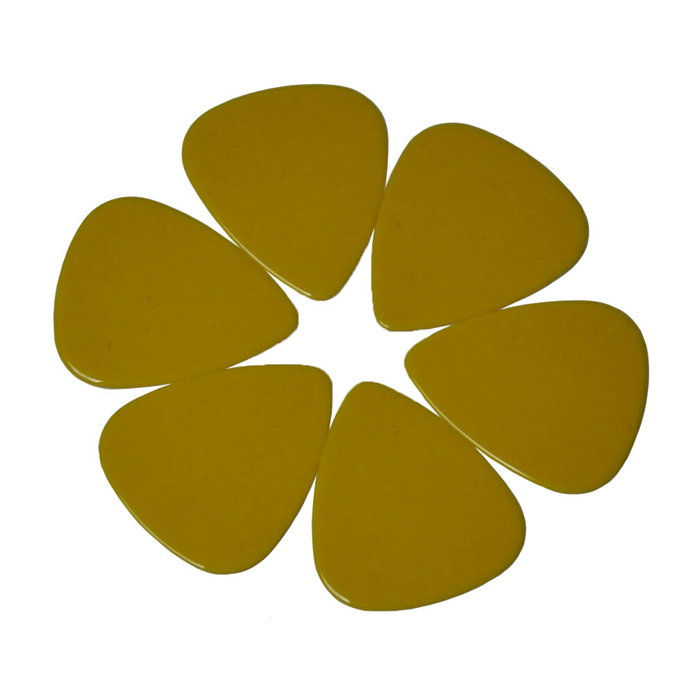 100pcs Medium 0.71mm Blank 351 Guitar Picks Plectrums Celluloid Solid Yellow