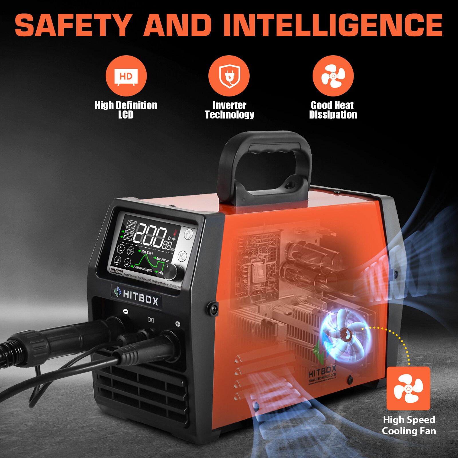 HITBOX 4 IN 1 Inverter Welder 110V 220V MMA Lift TIG MIG Gasless Spool Gun