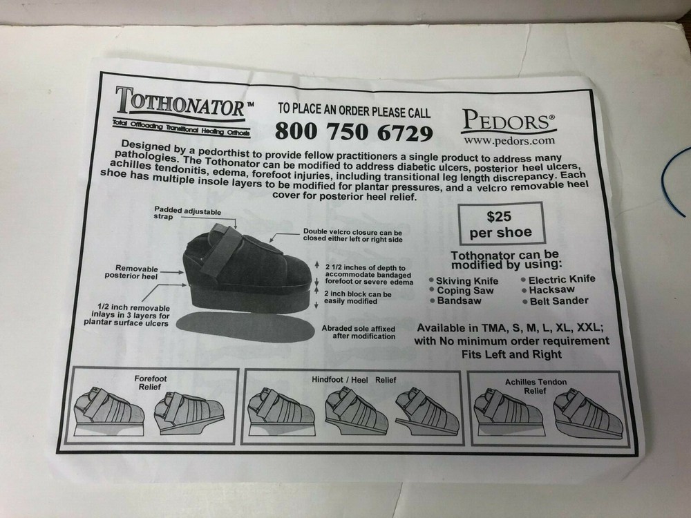 Tothonator (Total Offloading Transitional Healing Orthosis) Size Medium