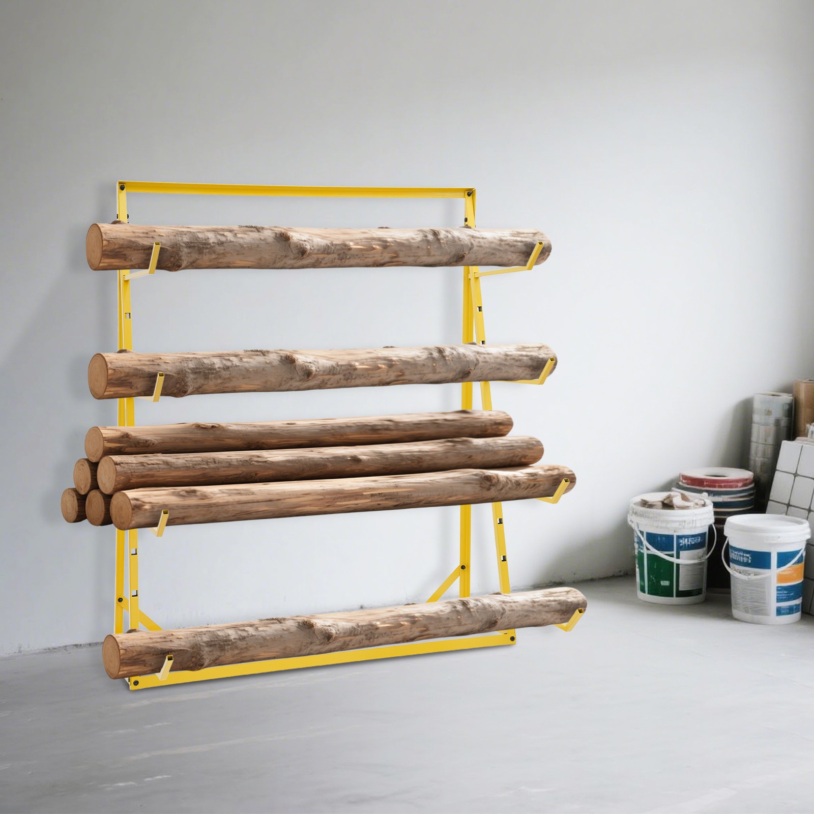 4 Tier Steel Horizontal Lumber Storage Rack Adjustable Storage Cantilever Rack