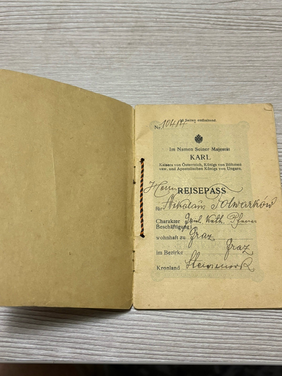 Antique Vintage Expired Austrian Hungarian Empire Documents 1910s Expired Visas