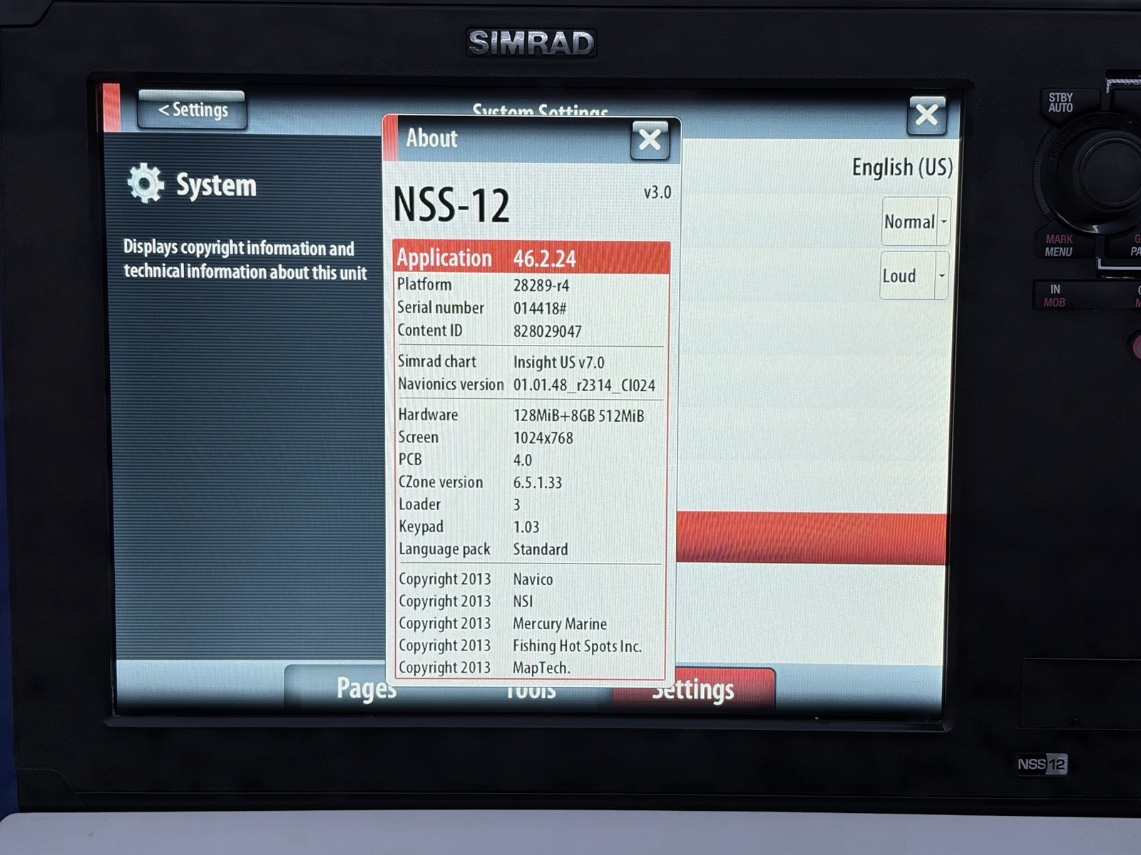 Simrad NSS 12 Sport GPS Chartplotter Sonar Multifunction Display W/ Cover