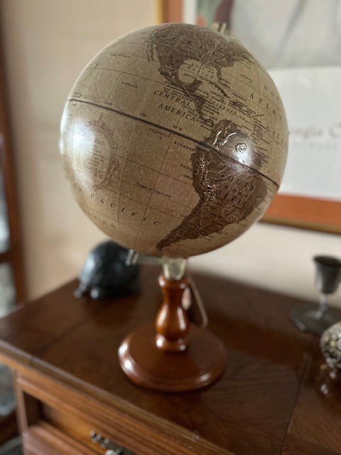 Replogle Globe Leather 12" Brown Vintage Library, Study, Office