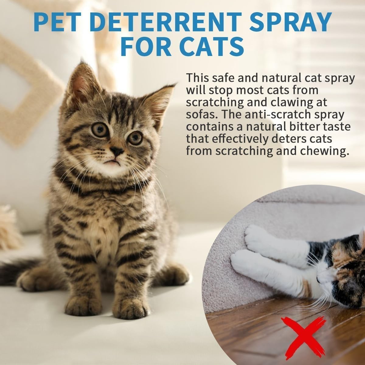 Cat Deterrent Spray, Natural Ingredients, Premium Cat Spray Deterrent for Cat
