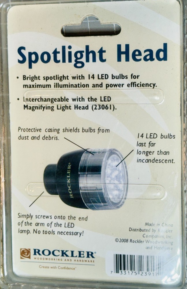 Rockler LED Spotlight Head Interchangeable Replacement 23061 Compatible NEW