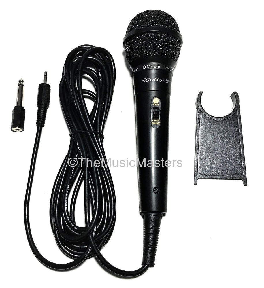 (2) DJ Karaoke PA Computer Podcast Mic MICROPHONE Extra Plug Adapter Table Stand