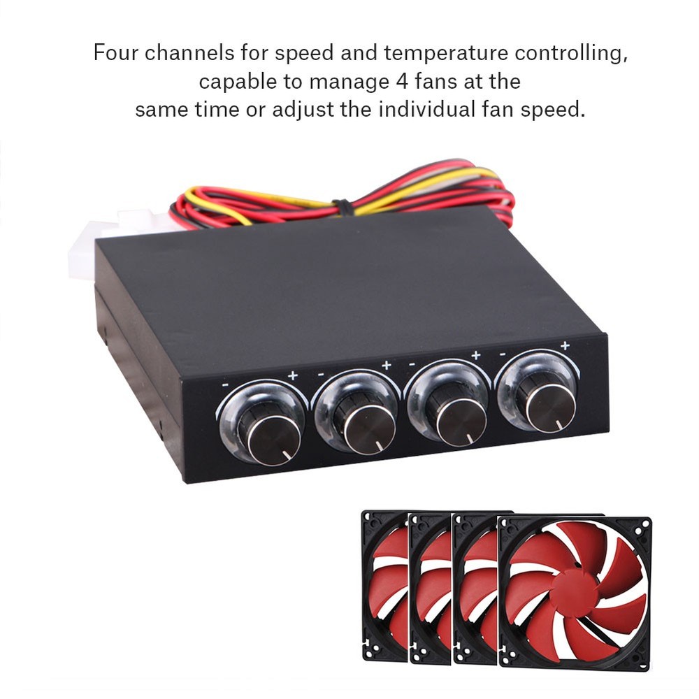 ♡ 4 Channel Computer Fan Speed & Temperature Controller Heat Reducing For PC