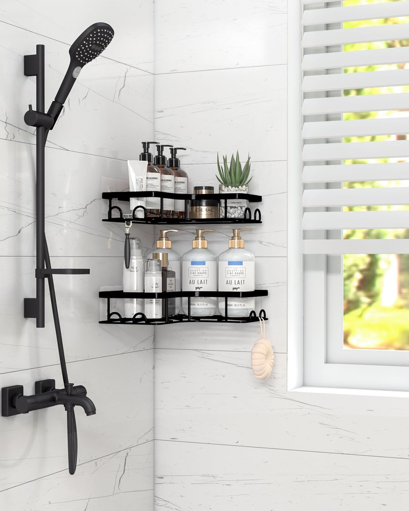 Corner Shower Caddy - 2 Pack, Adhesive Shower Organizers, Rustproof Stainless...