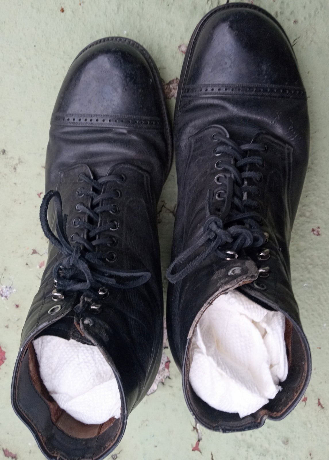 Span Am Indian Wars US Boots Black Leather 11" Long Goodrich Heels Volunteers