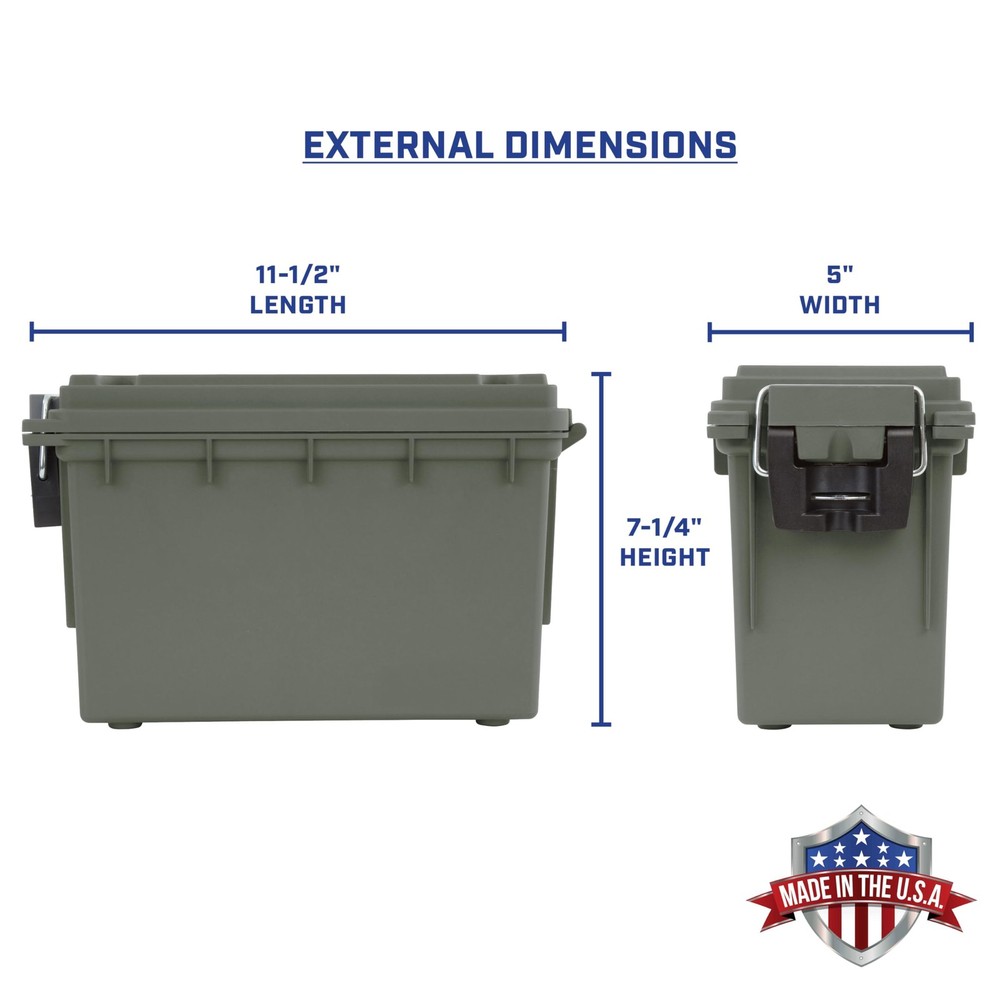 Sheffield 12626 Ammo Storage Box, Stackable .30 Cal Standard Single, Green