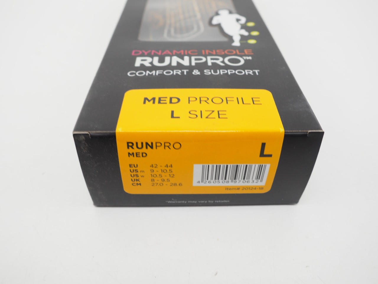NEW Currex RunPro Insoles Med Profile Size Large US Men's 9-10.5 / US-W 10.5-12