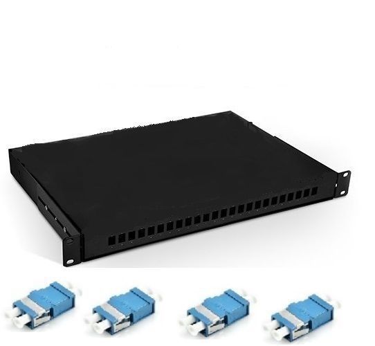 Fiber Optic Patch Panel,24 Port Loaded with 24 LC Duplex - 738156