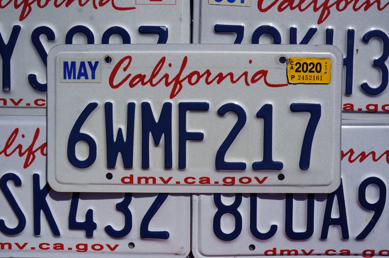 CALIFORNIA LICENSE PLATES - LIPSTICK Blue on White License Plate Tags