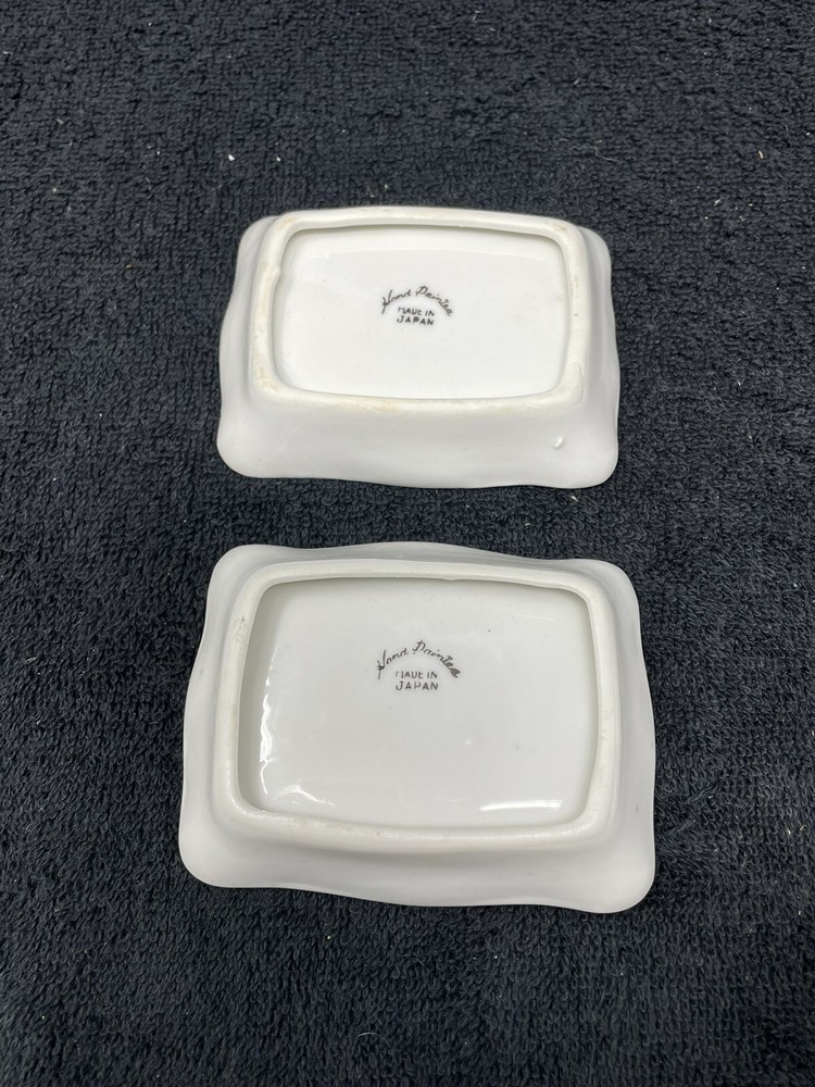 Little Hand Painted Rose Pattern Tidbit Trays