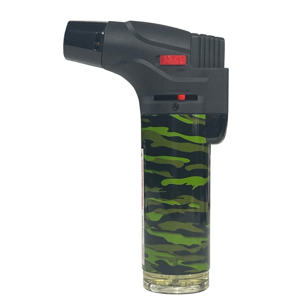 4 Pack 4" Jet Flame Torch Laser Wrap Lighter Refillable Lockable Windproof CAMO
