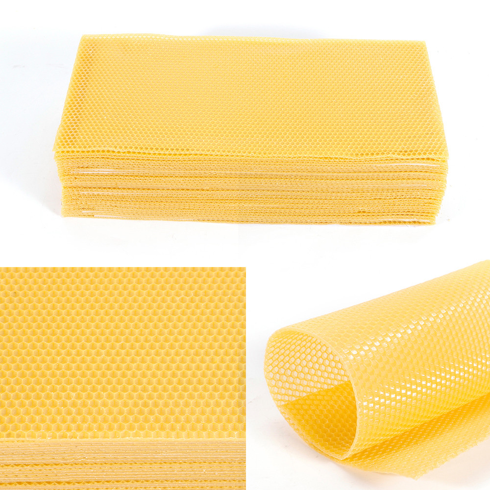 30pc Honeycomb Sheets Bee Wax Foundation Beehive Frames for Beekeeping Brood Box