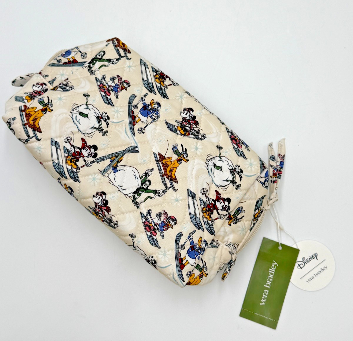 DISNEY Vera Bradley Ski Weekend Mickey and Friends Medium Cosmetic Bag Make Up