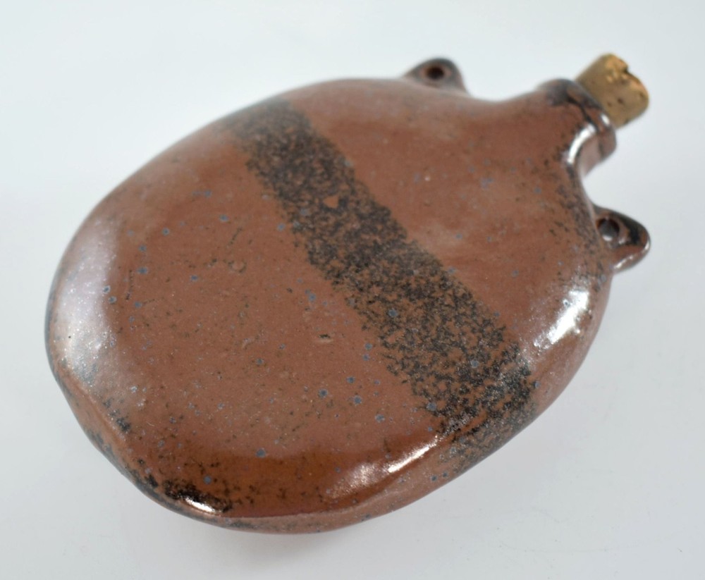 VINTAGE SALT GLAZE PILGRIM FLASK