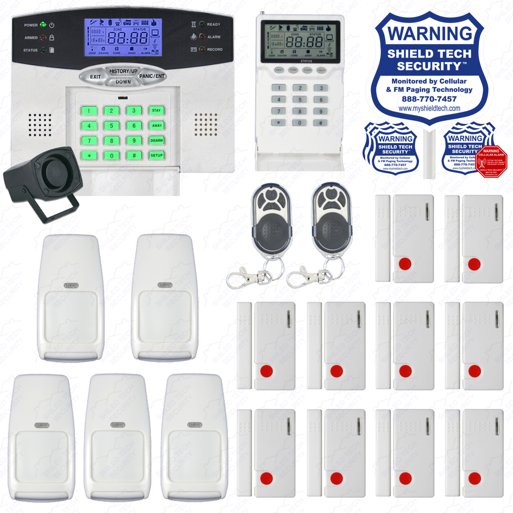 Wireless House Alarm Kit Security System Voice Prompt Backlit Screen US Plug EW