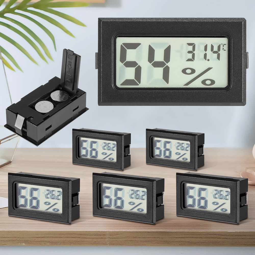 Mini Precise Electronic Hygrometer Thermometer LCD Digital Black With Battery