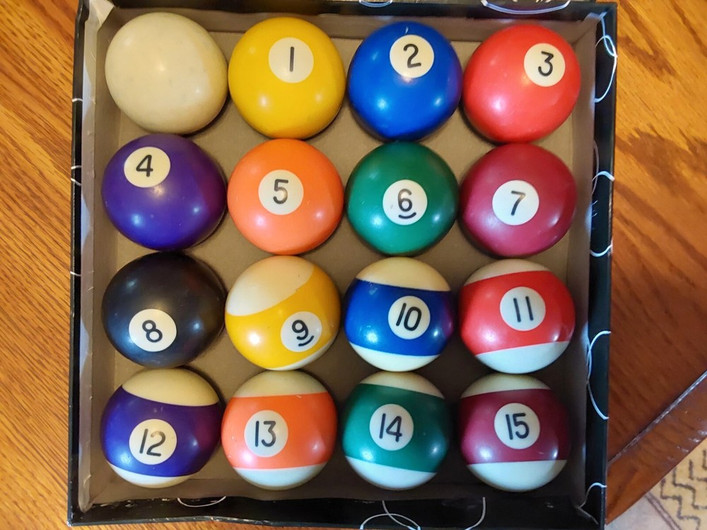 🎱 BILLIARD POOL BALLS Complete SET in BOX