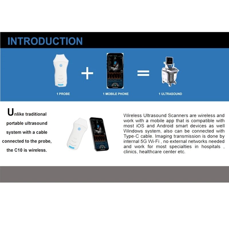 Color 128E Doppler Phased Array Cardiac wireless Ultrasound Includes CW Mode