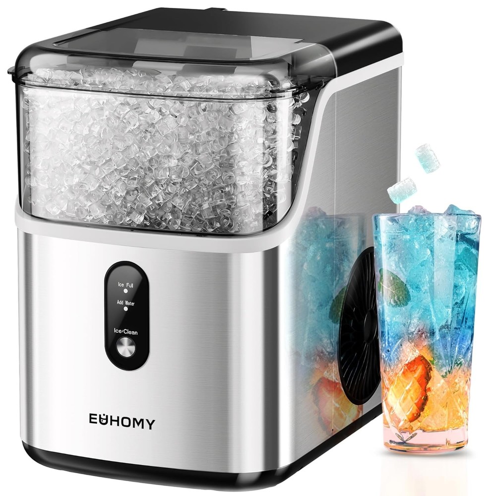Sleek Pebble Ice Maker with Automatic Cleaning - Perfect for Entertaining