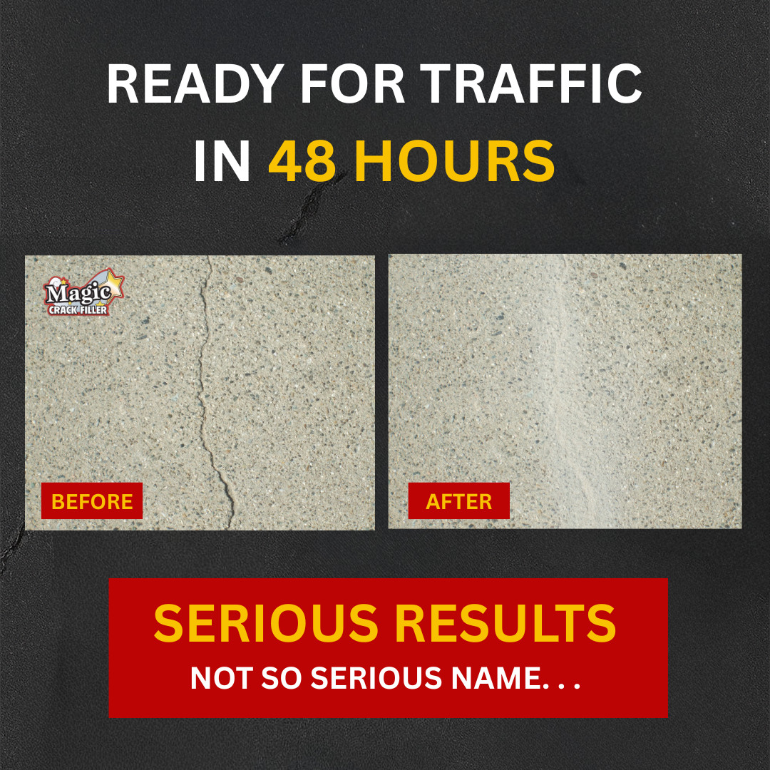 Gray Concrete Magic Crack Filler 2.5LB Bottle, Fill Cracks in Concrete Easily