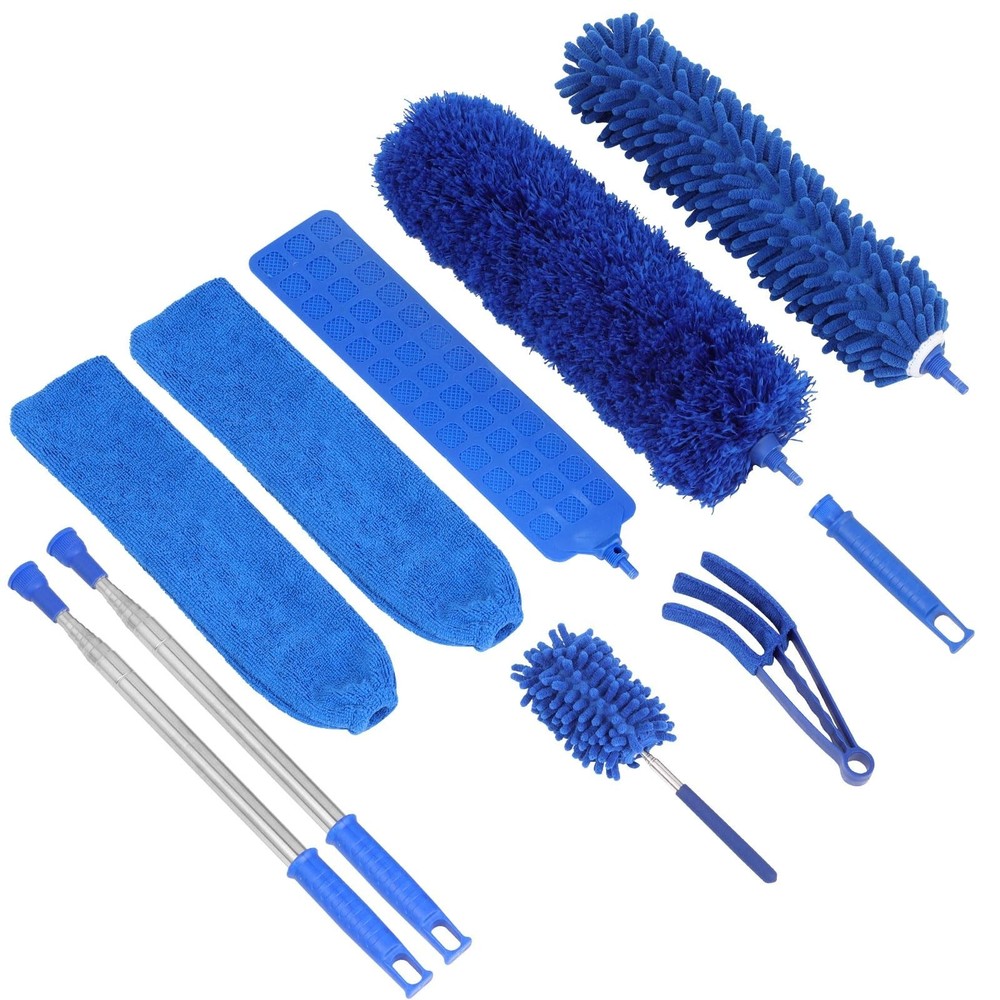 10 PCS Microfiber Cobweb Duster with Extension Pole (100 Inch Telescoping), W...
