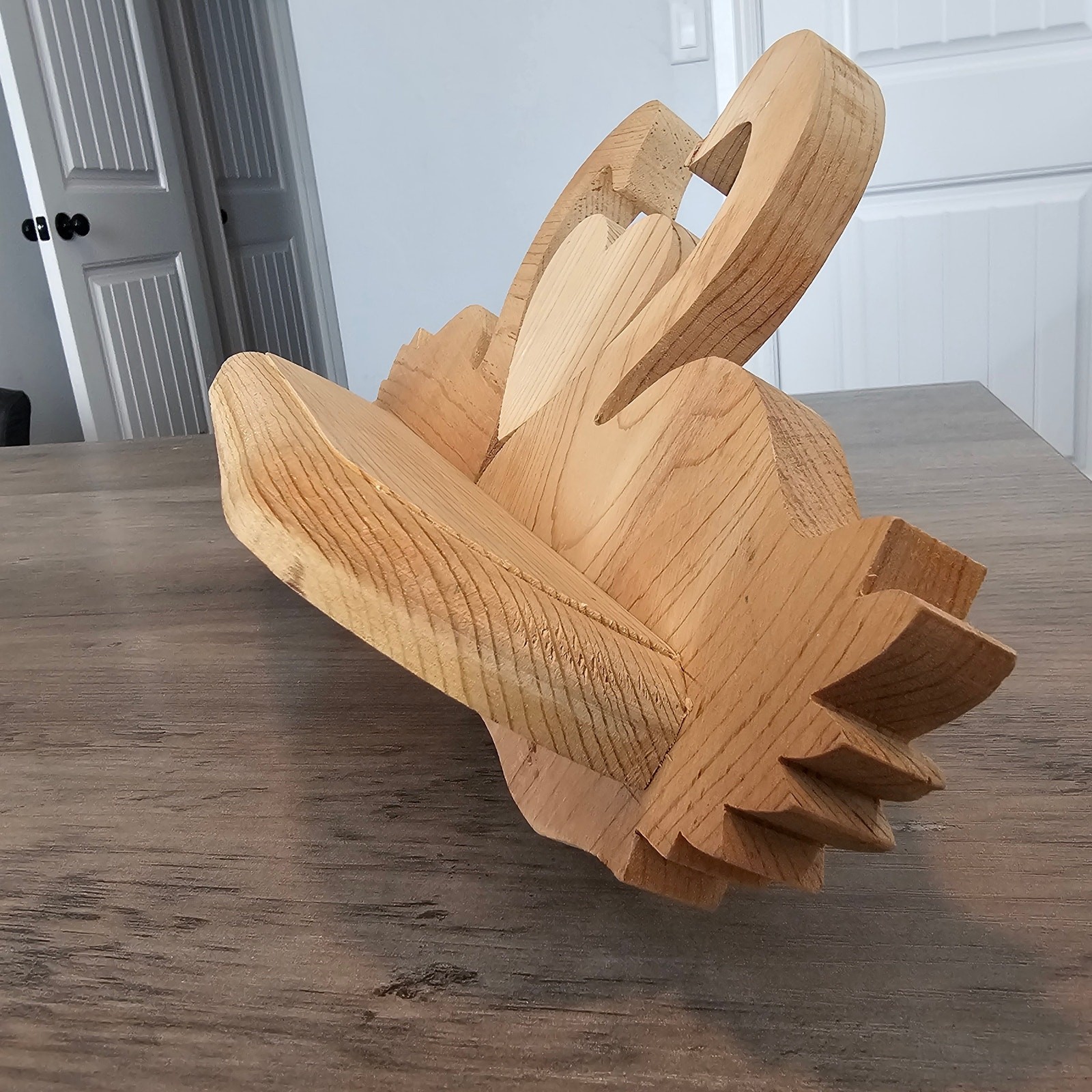 Vintage Wood Swan Shelf Wall Mount 90s Heart Cottage Coquette Decor Ducks Birds